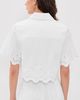 SALONI SALONI Dree Crop Button Down Shirt White/Ray Broderie - 3