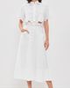 SALONI SALONI Dree Crop Button Down Shirt White/Ray Broderie - 5
