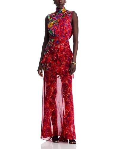 Saloni Saloni Fleur Silk Maxi Dress