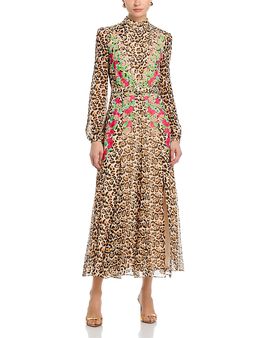 knee length dresses for ladies Saloni Jacqui-b Belted Midi Dress - Jangle main image 1