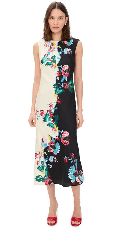 SALONI SALONI Olympia Dress Saffier Ornamental Plmt