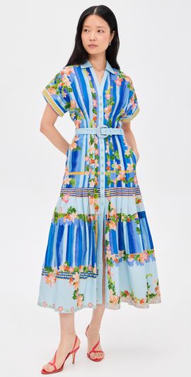 Saloni - Women's Jacqui Floral Belted Midi-Dress
