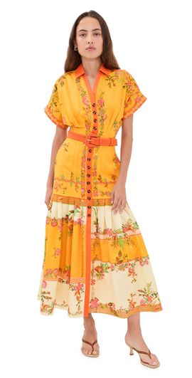 SALONI SALONI Riya Dress 2462 Zinnia Sunset Plmt