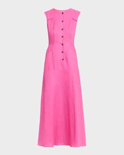 Saloni Sierra Linen Maxi Dress