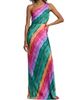 Saloni Women's Justine Striped One-Shoulder Maxi Dress - 2