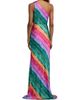 Saloni Women's Justine Striped One-Shoulder Maxi Dress - 5