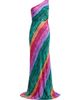 Saloni Women's Justine Striped One-Shoulder Maxi Dress - 8