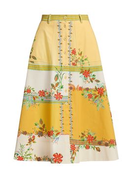 Saloni Women's Kali Zinnia Patchwork Midi-Skirt