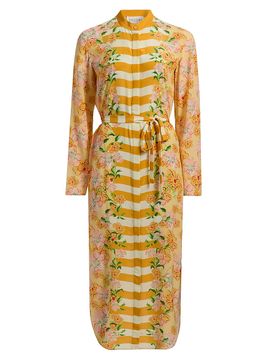 Saloni Women's Molly-D Silk Belted Midi Shirtdress