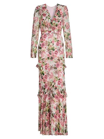 Saloni Women's Rita Floral Geroegette Maxi Dress