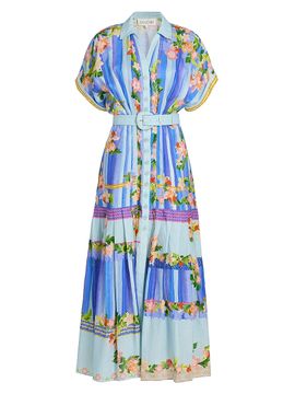 knee length dresses for ladies Saloni Jacqui-b Belted Midi Dress - Jangle