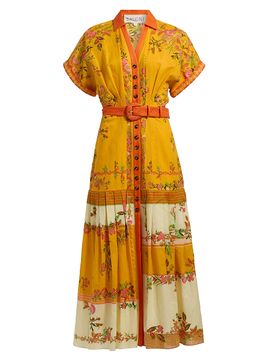 Saloni Women's Riya Floral Linen-Cotton Midi-Dress