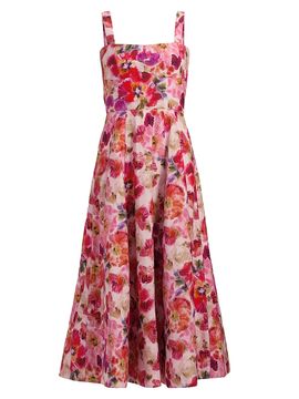 Saloni Women's Sabrina Floral Midi-Dress