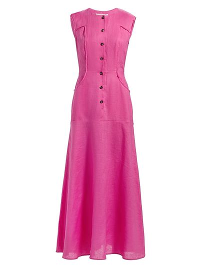 Saloni Women's Sierra Linen Maxi Dress