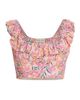 Saloni Women's Trish Floral Crepe Ruffled Crop Top - 1