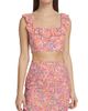 Saloni Women's Trish Floral Crepe Ruffled Crop Top - 3