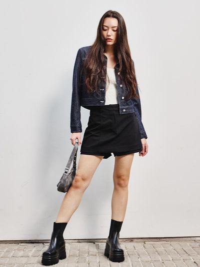 SALTANDCHOCOLATE double pocket skirt pants black 4W243V002