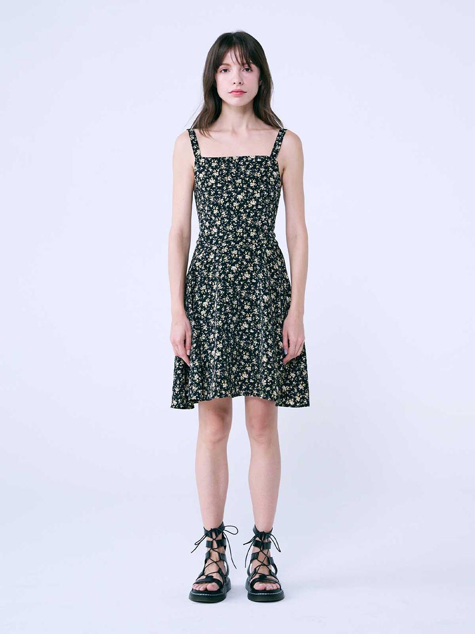 SALTANDCHOCOLATE Flower Sleeveless dress Black 4W232J002
