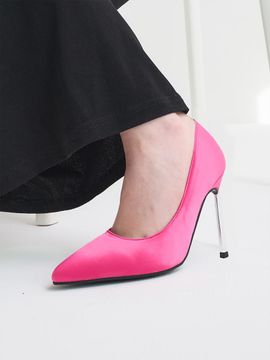 SALTANDCHOCOLATE Pointed to satin metal heel pumps (10.5cm)