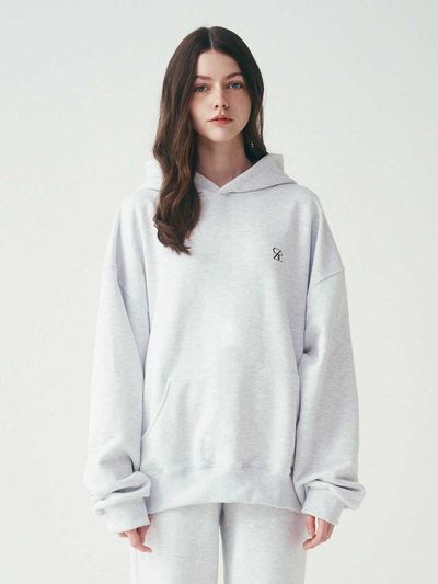 SALTANDCHOCOLATE SAC Logo Oversized-fit Hoodie Melange Gray