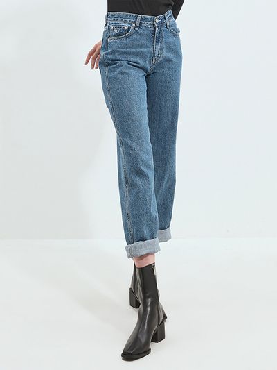 SALTANDCHOCOLATE SAC Logo Semi Wide Denim _ Medium Blue