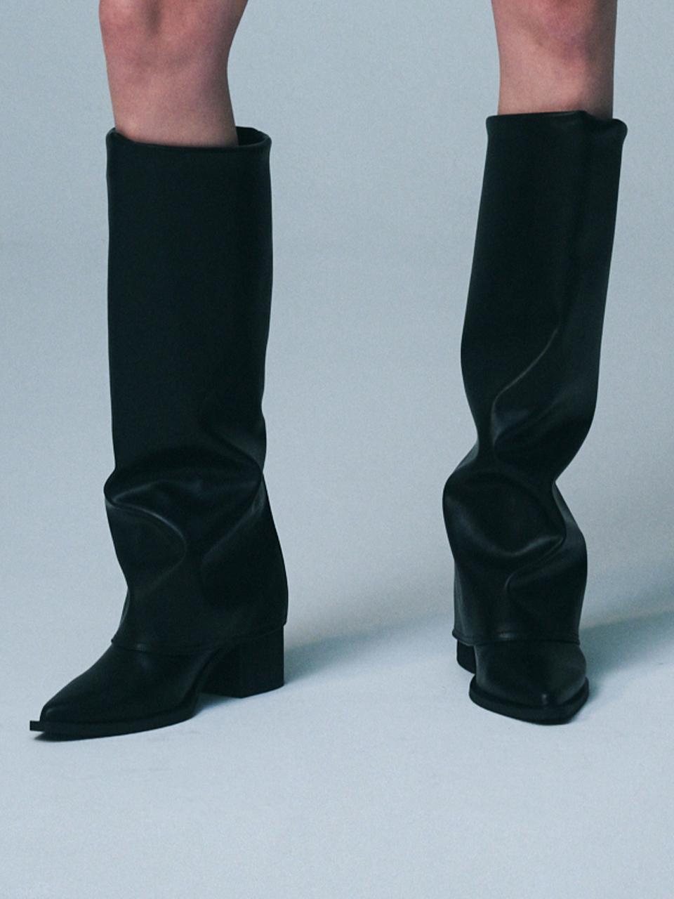 SALTANDCHOCOLATE Stiletto wrinkle Cover Long Boots 412448007 (7cm/2