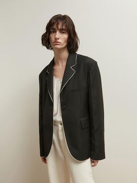 SALTY PEBBLE Lace Line Jacket [Black]