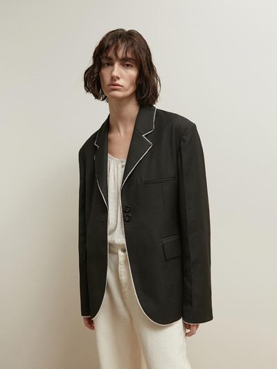 SALTY PEBBLE Lace Line Jacket [Black]