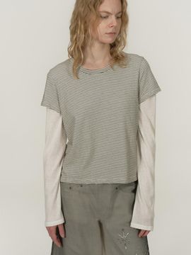SALTY PEBBLE LAYERED TWO WAY TOP [STRIPE]