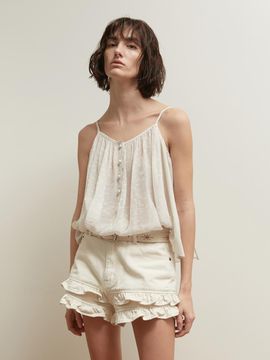 SALTY PEBBLE Two Tone Jacquard Sleeveless Top