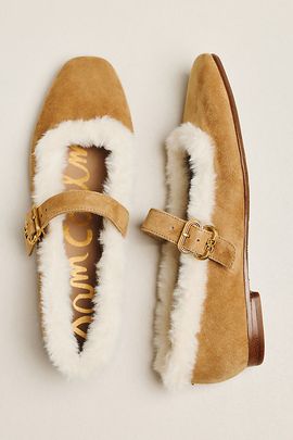 Sam Edelman Michaela Faux Fur Trim Mary Janes