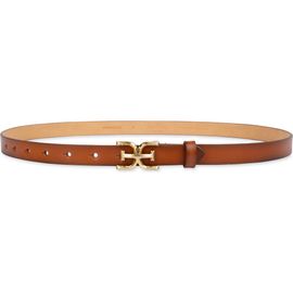 Sam Edelman Sam Edelman Double E Logo Slim Leather Belt