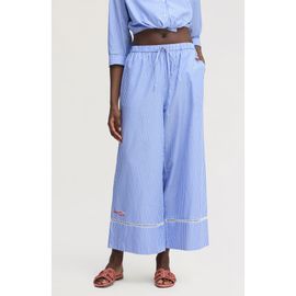 Sam Edelman Sam Edelman Embroidered Sequin Stripe Wide Leg Pants