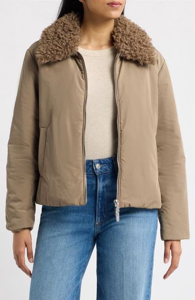 Sam Edelman Sam Edelman Faux Fur Collar Puffer Jacket