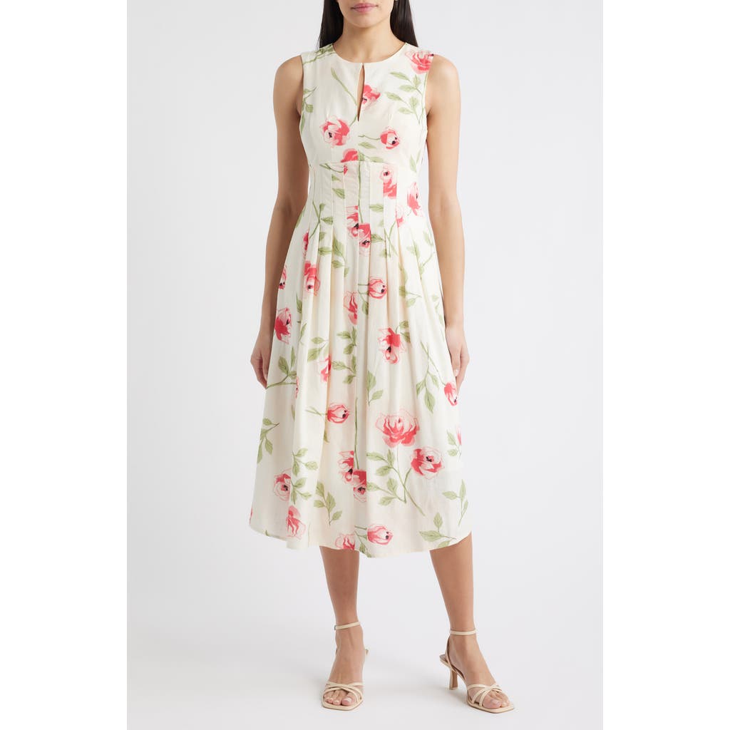Sam Edelman Sam Edelman Floral Pintuck Waist Dress