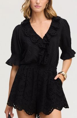 Sam Edelman Sam Edelman Flounce Ruffle Cotton Top