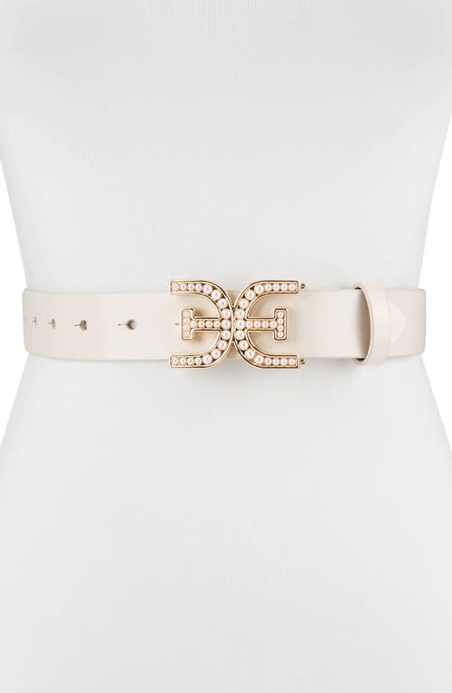 Sam Edelman Sam Edelman Imitation Pearl Logo Plaque Belt
