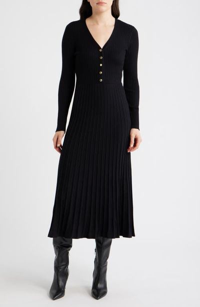 Sam Edelman Sam Edelman Long Sleeve Ribbed Maxi Sweater Dress