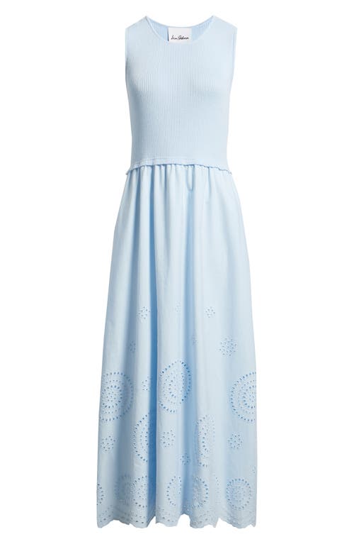 Sam Edelman Sam Edelman Mixed Media Eyelet Detail Maxi Dress