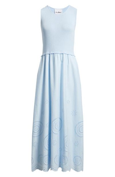Sam Edelman Sam Edelman Mixed Media Eyelet Detail Maxi Dress