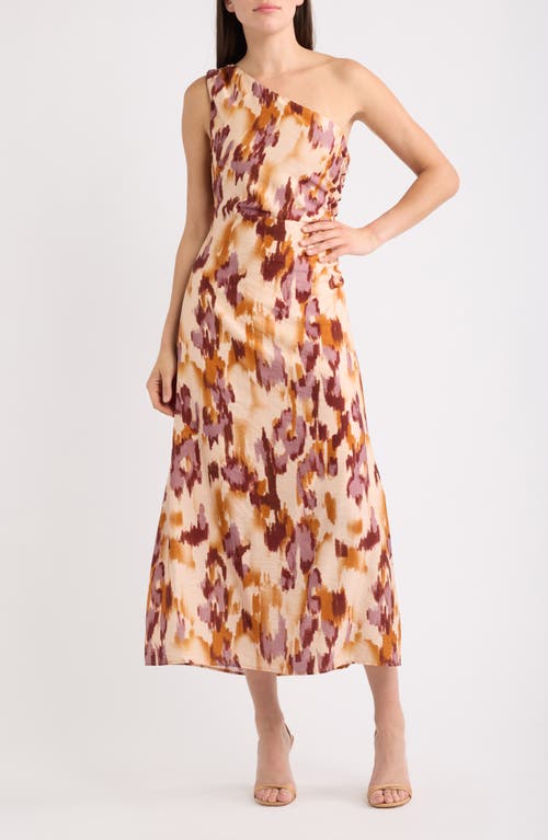 Sam Edelman Sam Edelman Painted Dusk Ruched One-Shoulder Maxi Dress