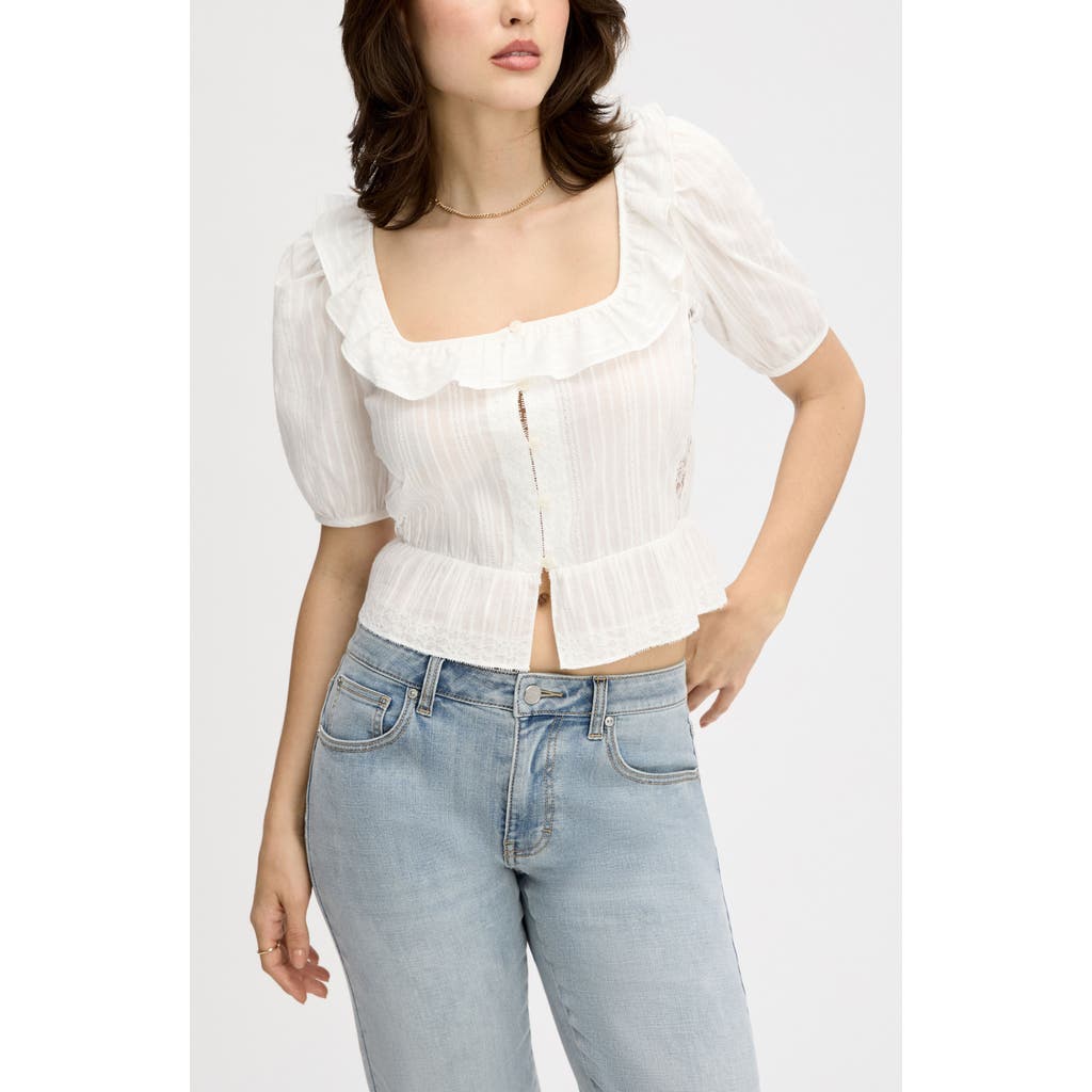 Sam Edelman Sam Edelman Peasant Peplum Cotton Button-Up Top