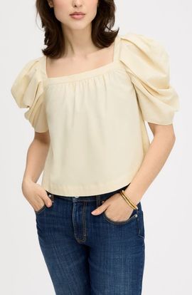 Sam Edelman Sam Edelman Puff Sleeve Square Neck Top