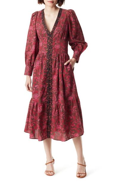 Sam Edelman Sam Edelman Ramsey Print Long Sleeve Midi Dress