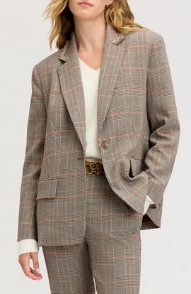 Sam Edelman Sam Edelman Rhinestone-Trim Oversized Blazer