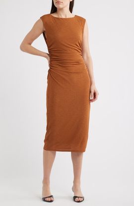 Sam Edelman Sam Edelman Sleeveless Ruched Waist Jersey Midi Dress