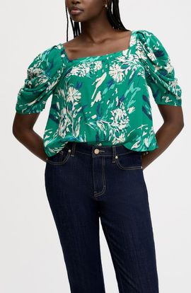 Sam Edelman Sam Edelman Square Neck Puff Sleeve Shirt