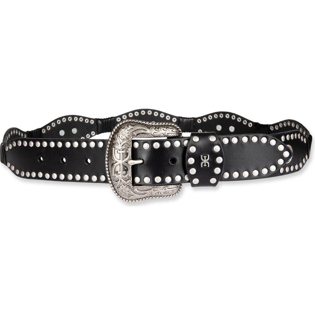 Sam Edelman Sam Edelman Studded Scallop Leather Belt