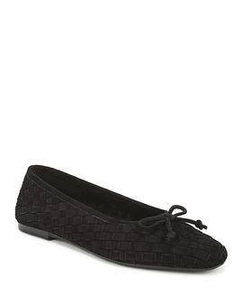 Sam Edelman Sam Edelman Women's Ruthie Suede Bow Woven Ballet Flats