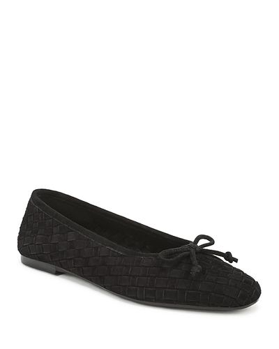 Sam Edelman Sam Edelman Women's Ruthie Suede Bow Woven Ballet Flats